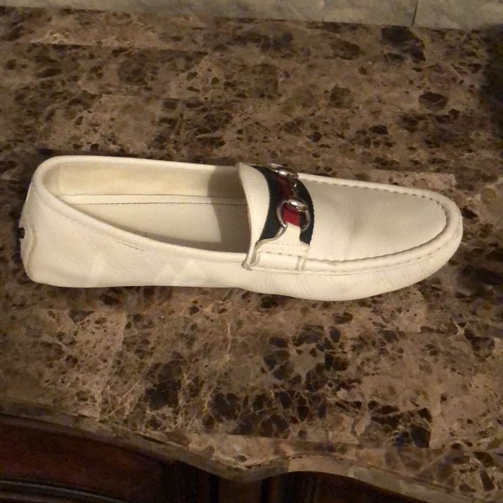 White Gucci loafers authentic